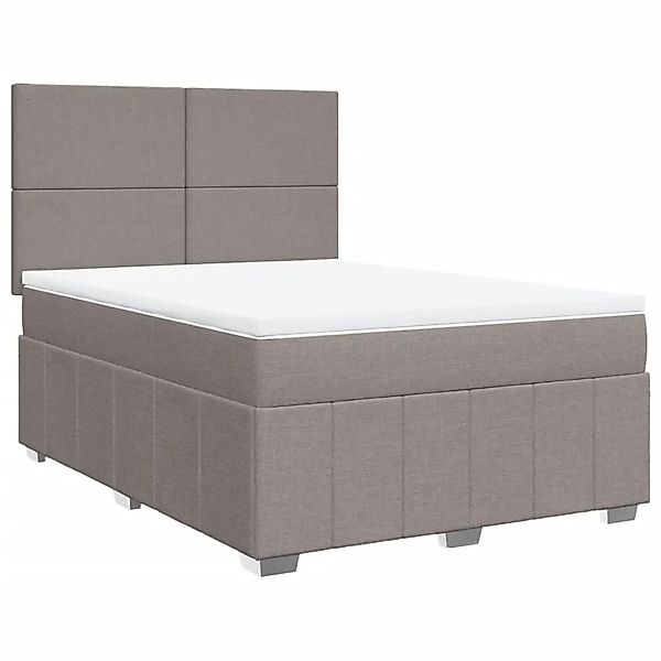 vidaXL Boxspringbett mit Matratze Taupe 140x200 cm Stoff 3291688 günstig online kaufen