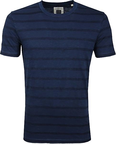 Marc O'Polo Logo T-shirt Streif Navy - Größe XXL günstig online kaufen
