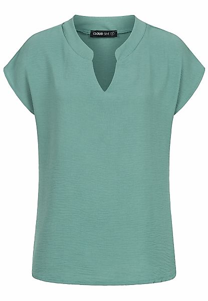 CLOUD 5IVE Klassische Bluse "CLOUD 5IVE Musselin Bluse mit V-Ausschnitt" günstig online kaufen