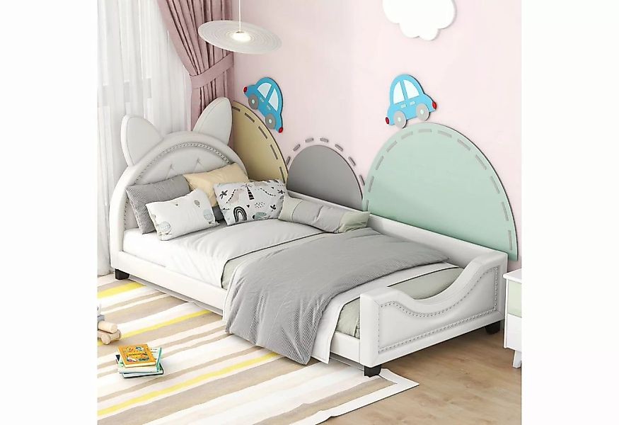 BlingBin Einzelbett Kinderbett 90×200cm (1-tlg., Form von Karton-Ohren, Wei günstig online kaufen