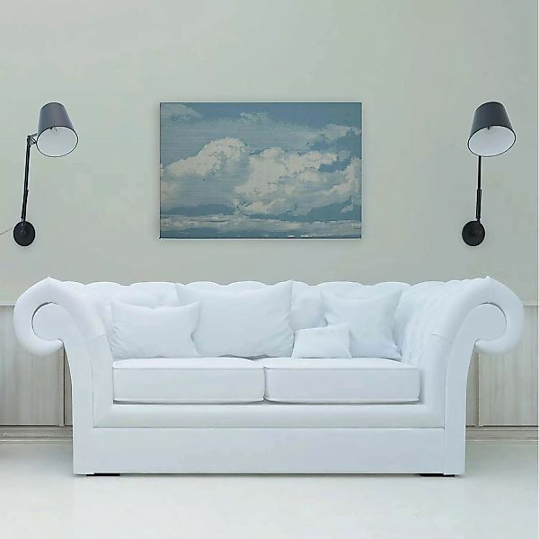 Bricoflor Bild Auf Leinwand Mit Himmel Hellblaues Wandbild Mit Wolken Für K günstig online kaufen