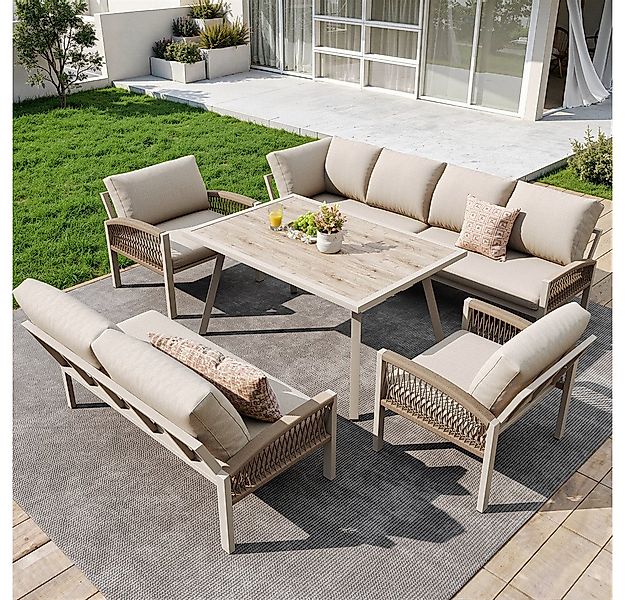 REDOM Gartenlounge-Set mit verzinktem Eisengestell, (für Garten, Balkon & T günstig online kaufen