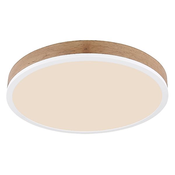 Globo LED-Deckenleuchte Doro Holzfarben/Weiß Ø 45 cm günstig online kaufen
