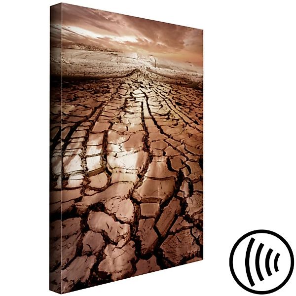Wandbild Wüstendürre - rissiger, brauner Landschaftsweg des durstigen Wasse günstig online kaufen