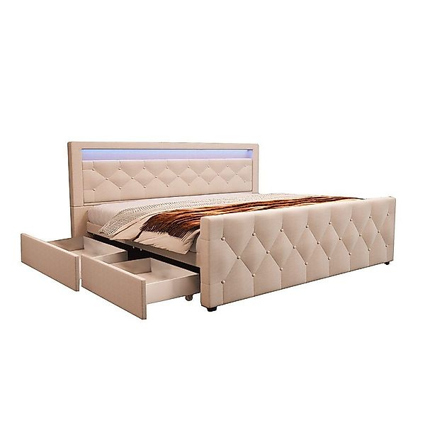 HOME DELUXE Polsterbett VELARA (inkl. Stauraum, günstig online kaufen