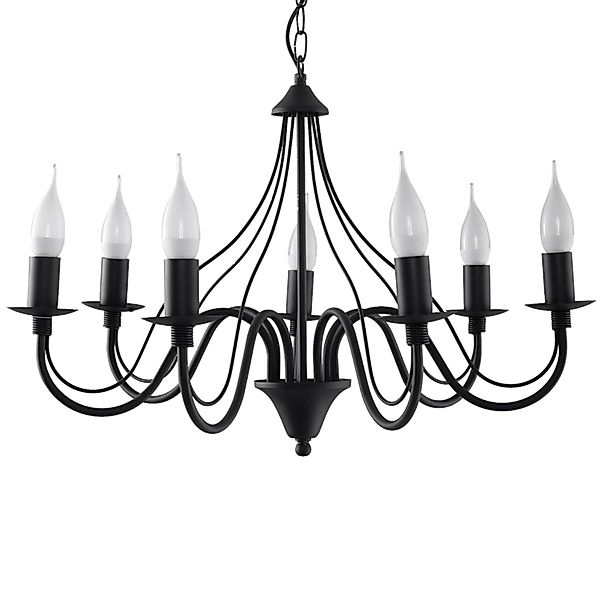 Sollux Lighting Kronleuchter Minerwa 7 Schwarz günstig online kaufen