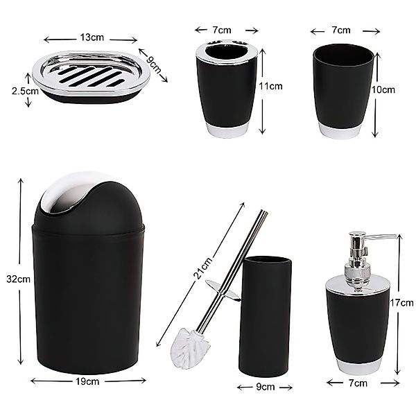 Refined Living Badaccessoire-Set Badaccessoires-Sets Bathroom 6-teiliges günstig online kaufen