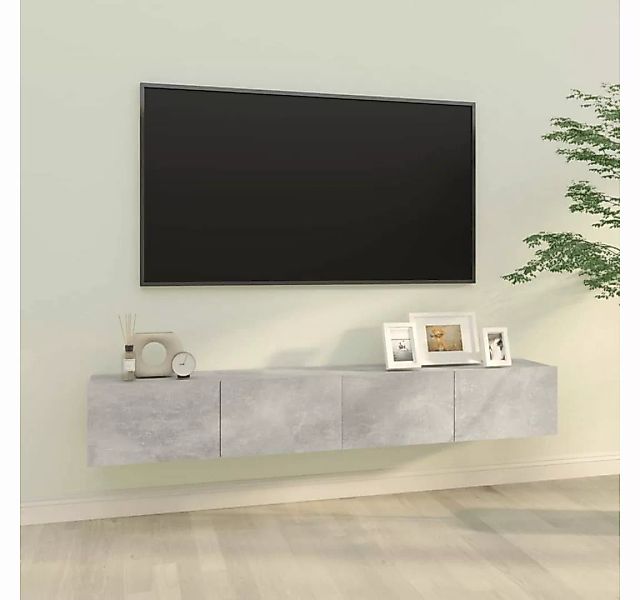 furnicato TV-Schrank TV-Wandschränke 2 Stk. Betongrau 100x30x30 cm Holzwerk günstig online kaufen