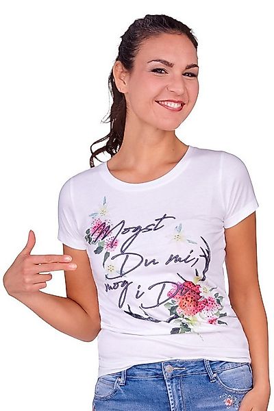 MarJo Trachtenshirt Trachtenshirt Damen - JUTTA - flieder, schnee günstig online kaufen