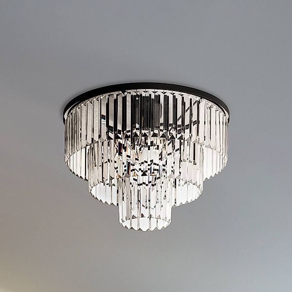 Deckenleuchte Cristal, transparent/schwarz, Ø 56cm günstig online kaufen