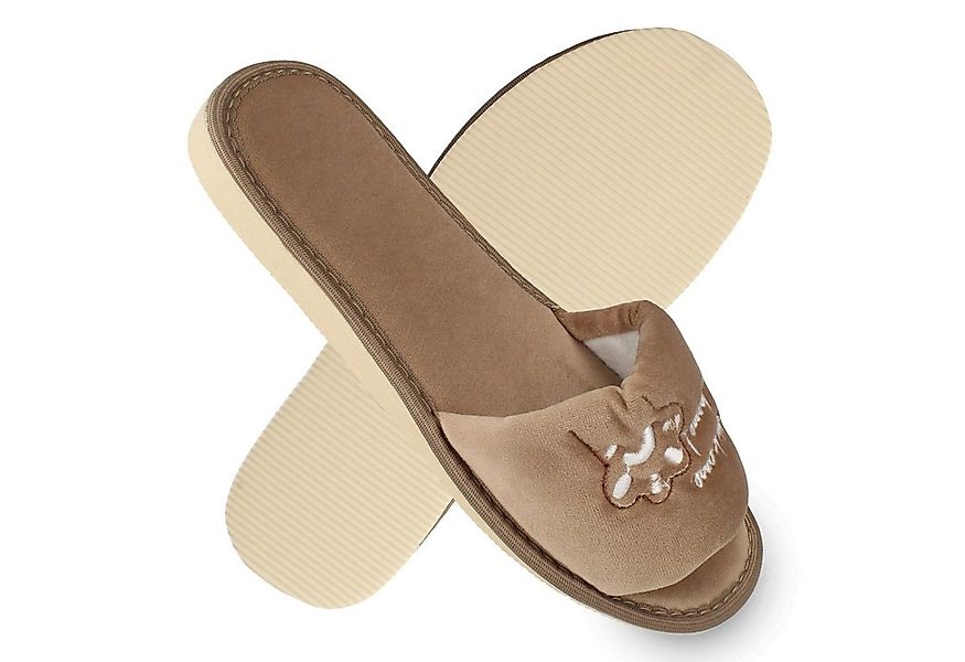 filsko Masku Damen Pantolette mit Katzen & Welcome Home Stickerei, offene S günstig online kaufen