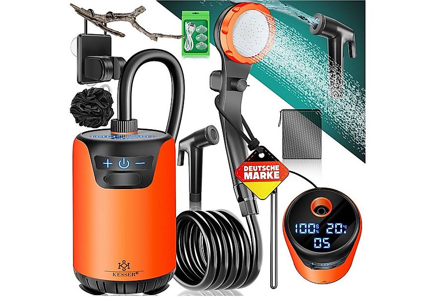 KESSER Gartendusche Campingdusche mit Pumpe & wiederaufladbarem Akku 4000mA günstig online kaufen