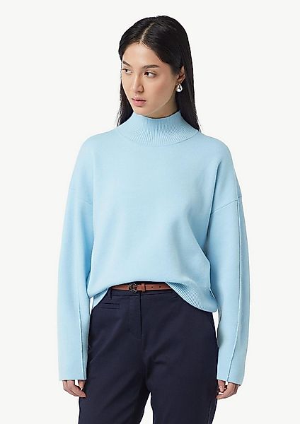 comma Longpullover Strickpullover Strickpullover mit Stehkragen und Biesen günstig online kaufen