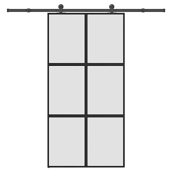 vidaXL Schiebetür mit Beschlag 102,5x205 cm Hartglas & Aluminium 3332964 günstig online kaufen