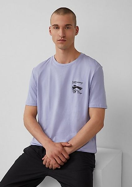 QS Kurzarmshirt T-Shirt mit kleinem Print Artwork günstig online kaufen