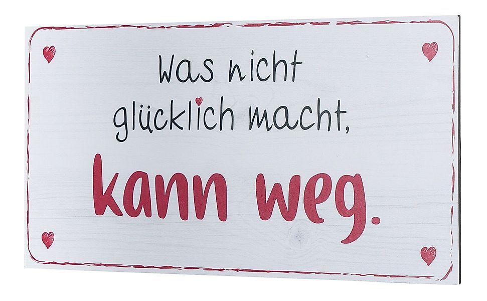 Levandeo® Wandbild, Wandbild 40x20cm Glücklich Glück günstig online kaufen