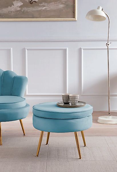 SalesFever Polsterhocker "Calm Gepolsterter Hocker mit Charme", mit hohem S günstig online kaufen