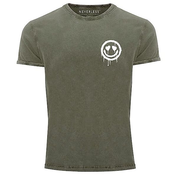 Neverless Print-Shirt Herren Vintage Shirt Print günstig online kaufen