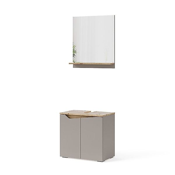 Vicco Badmöbel-Set Marelle, Greige/Artisan-Eiche, 2 Teile, günstig online kaufen