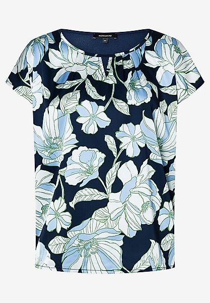 Blusenshirt mit Flowerprint, marine/grün/ecru, Frühjahrs-Kollektion günstig online kaufen