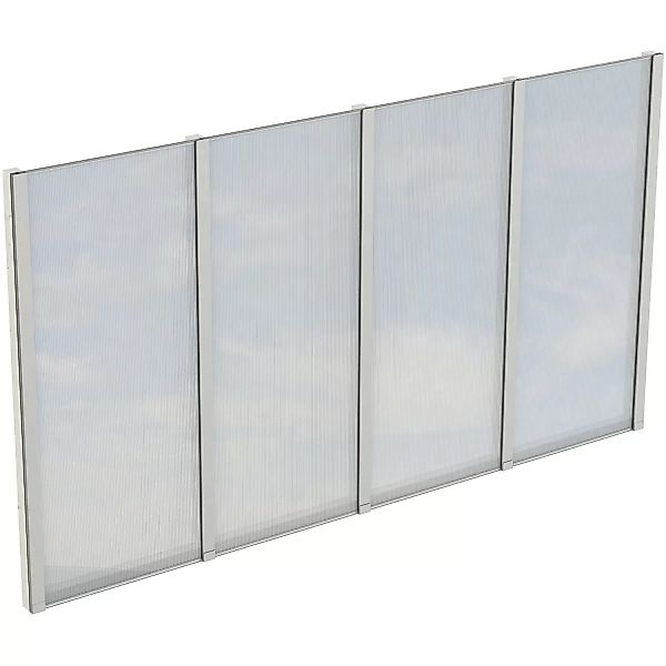 Skan Holz Seitenwand m. Polycarbonatplatten (FS) 355 x 200 cm Fichte Weiß günstig online kaufen