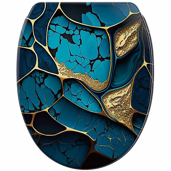 SANILO WC Sitz mit Absenkautomatik Top Fix Marmor Cobalt günstig online kaufen