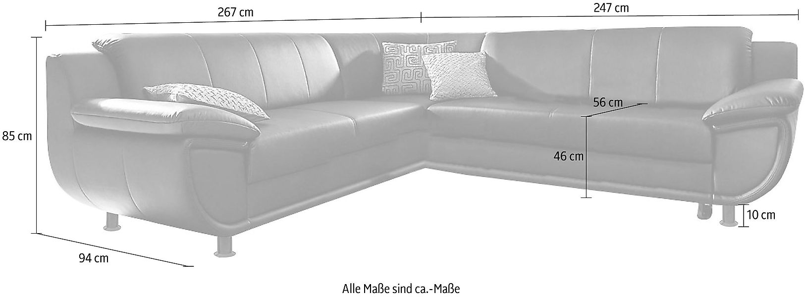TRENDMANUFAKTUR Ecksofa Rondo wahlweise mit Schlaffunktion, günstig online kaufen