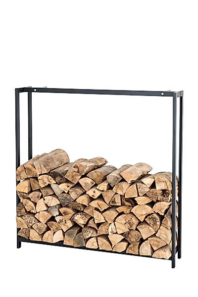 Kaminholzständer Forest-schwarz/matt-150x145 cm günstig online kaufen