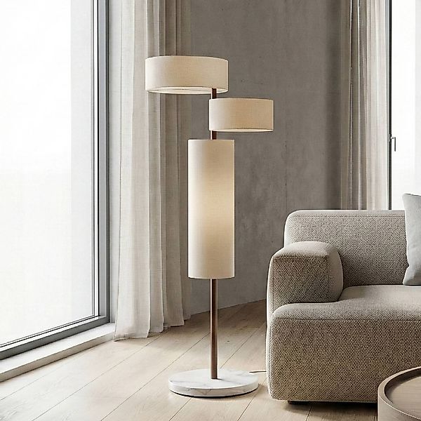 Lucande Stehleuchte Kirim, cremeweiß, Stoff, Höhe 150 cm günstig online kaufen