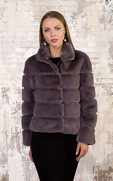 Passioni Fellimitatjacke in Grau günstig online kaufen