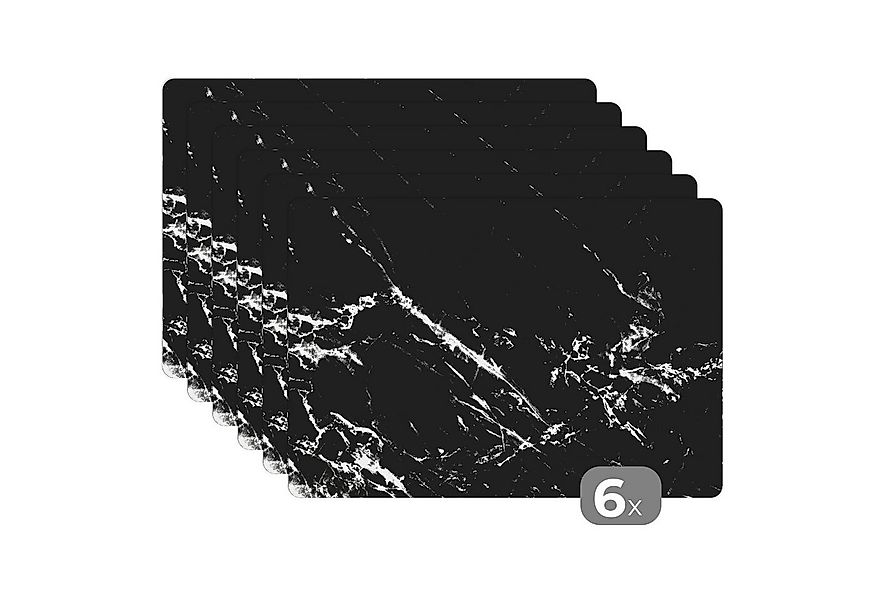 MuchoWow Platzset Schwarz - Weiß - Marmor - Luxus, (6-St), Platzsets, Tisch günstig online kaufen