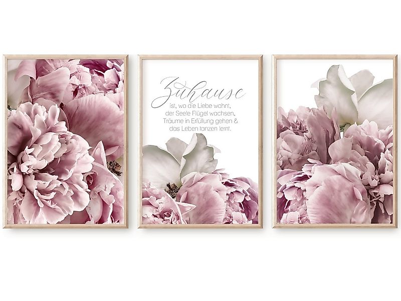 homestyle-accessoires Poster Bilderset Bilder Wandbilder ZUHAUSE IST WO DIE günstig online kaufen