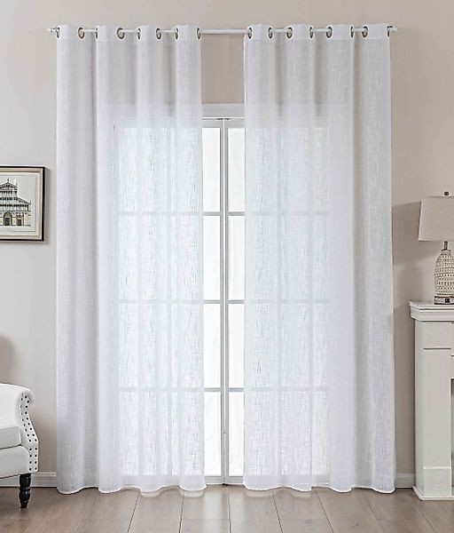 Gardinenbox Gardine, Ösen (2 St), halbtransparent, günstig online kaufen
