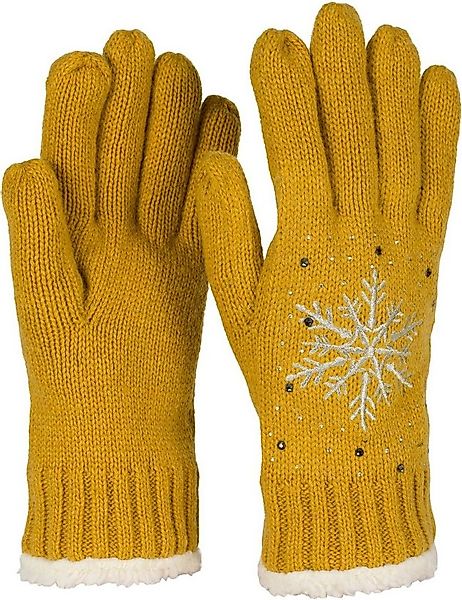 styleBREAKER Strickhandschuhe Strickhandschuhe mit Schneeflocke, Strass und günstig online kaufen