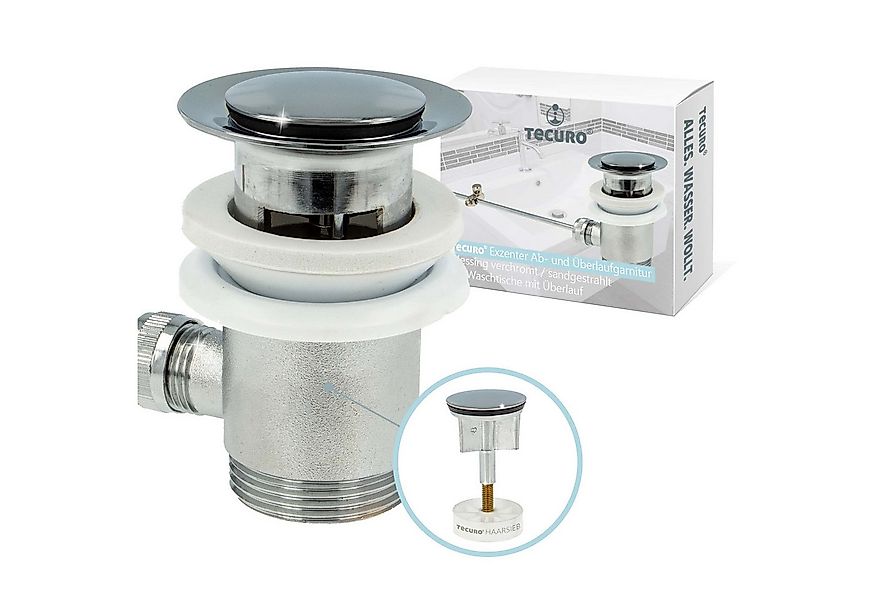tecuro Ablaufgarnitur Exzenter Ab- und Überlaufgarnitur, 1 1/4 Zoll x Ø 63 günstig online kaufen