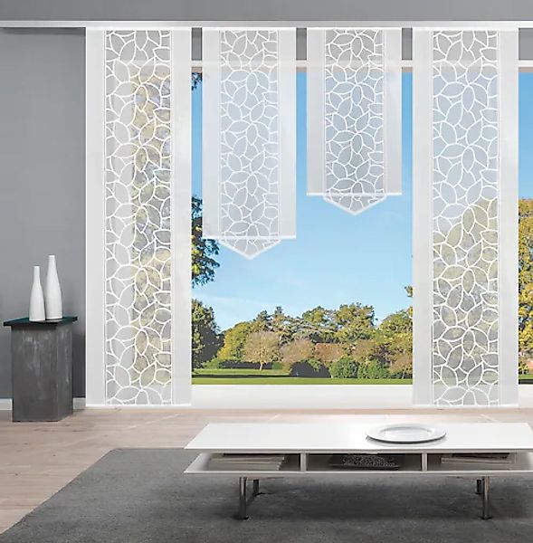 HOME WOHNIDEEN Schiebegardine »JENNA«, (4 St.), Schiebevorhang Jacquard Set günstig online kaufen