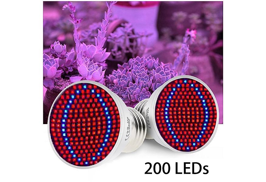 MUPOO Pflanzenlampe LED Pflanzenwachstum-Glühbirne, Grow light, Rot, Blau, günstig online kaufen