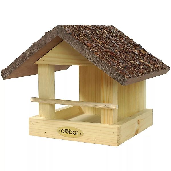 Dobar Kleines Vogelfutterhaus mit Rindendach 20 cm x 22,5 cm x 18 cm Kiefer günstig online kaufen