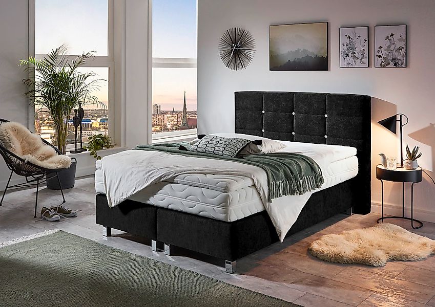 Westfalia Schlafkomfort Boxspringbett mit Knöpfen in Kristalloptik, wahlwei günstig online kaufen