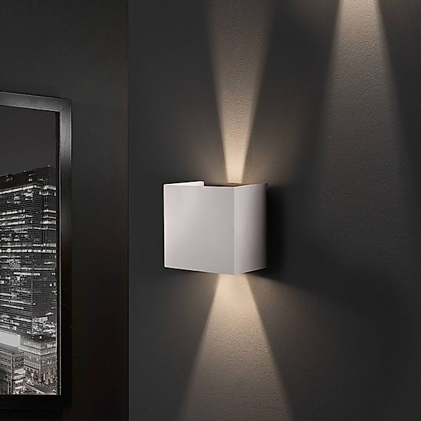 Fischer & Honsel LED-Wandleuchte Wall 2x 3 W Schwarz 540 lm Eckig günstig online kaufen