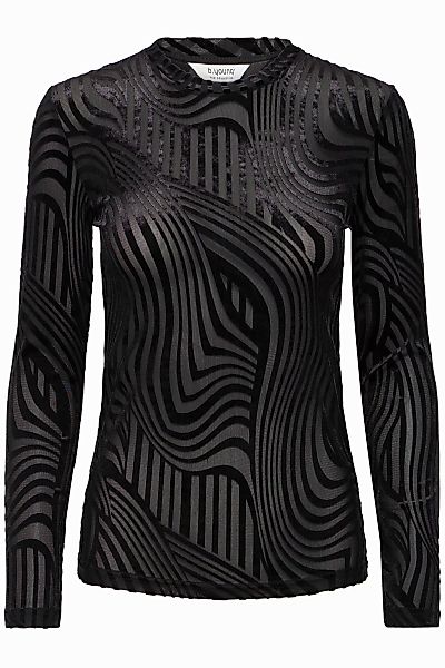 b.young Longsleeve BYSHIRLEY transparentes Langarmshirt mit Samt-Highlights günstig online kaufen