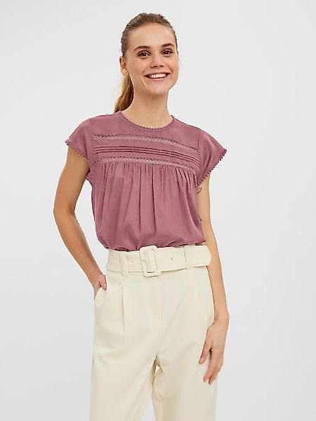 Vero Moda Kurzarmbluse "VMDEBBIE PLEAT S/L TOP GA NOOS" Viskose, regular fi günstig online kaufen