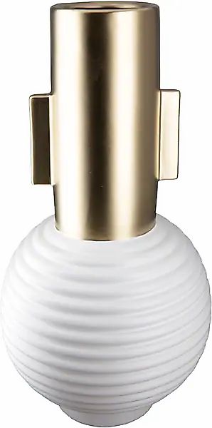 GILDE Tischvase »Cascade, Dekovase« Vase aus Keramik, mit Rillenstruktur, H günstig online kaufen