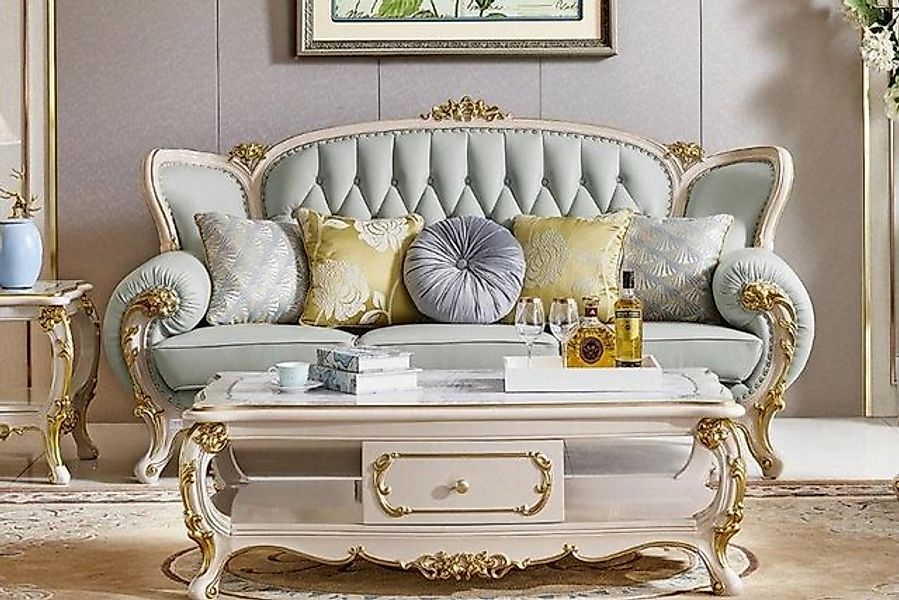 JVmoebel Sofa Klassischer Dreisitzer 230cm chesterfield ledersofa sofa pols günstig online kaufen