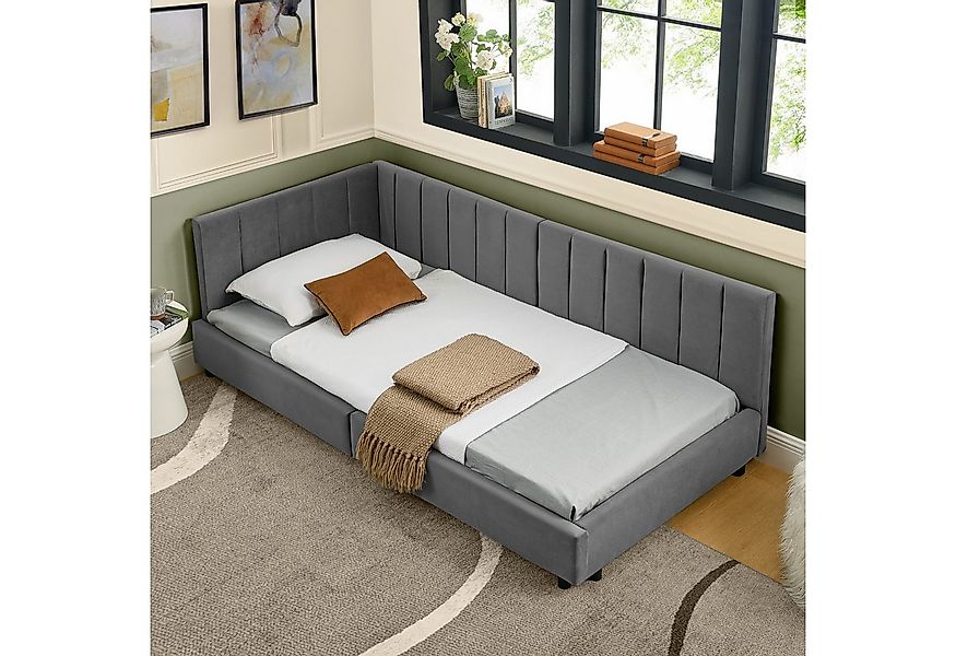 OKWISH Polsterbett Samt-Polsterbett 90x200 cm: platzsparend und komfortabel günstig online kaufen