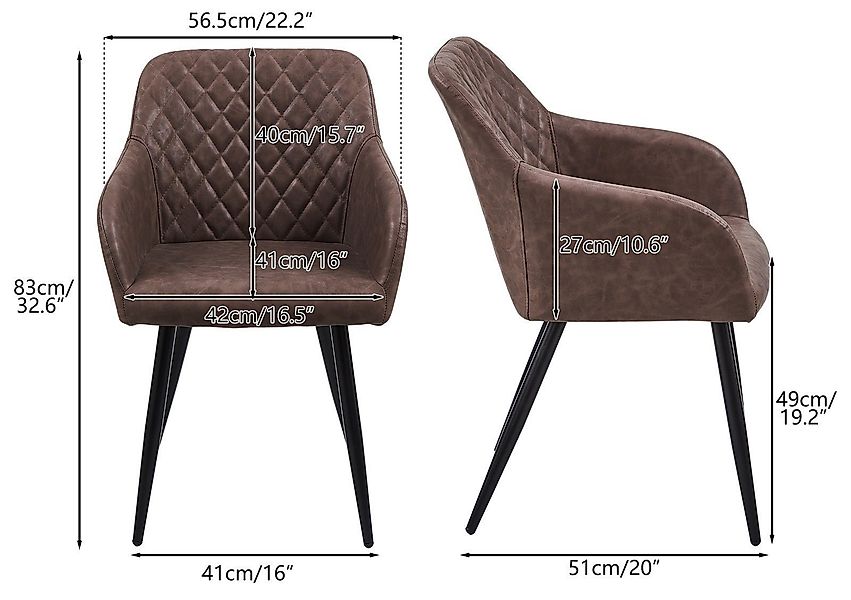 Ofcasa Esszimmerstuhl Küchenstühle (2er Set), Kunstlederstühle, günstig online kaufen