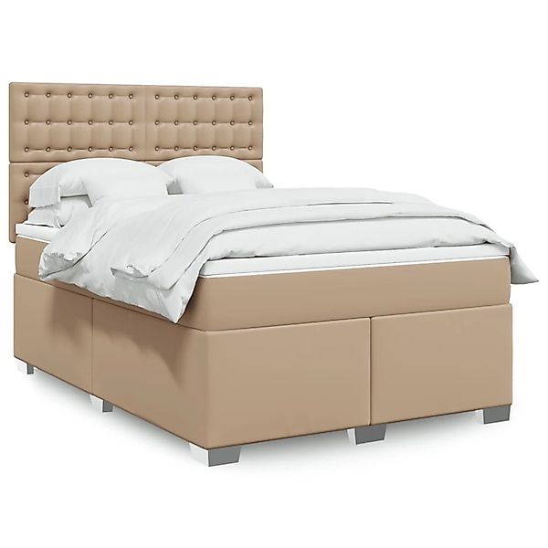vidaXL Boxspringbett Matratze Cappuccino-Braun 140x200cm Kunstleder 3293027 günstig online kaufen