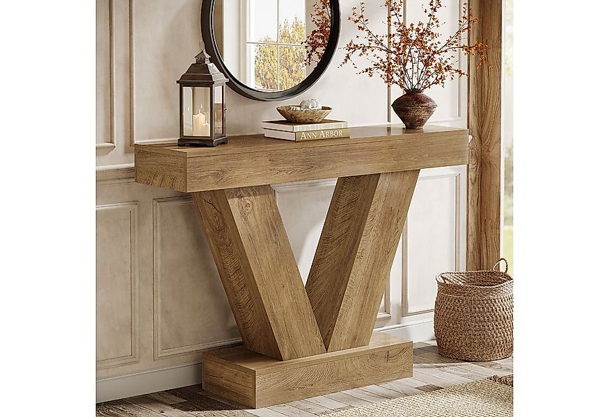 Tribesigns Konsolentisch 105 cm Beistelltisch, Eingangstisch mit V-förmigen günstig online kaufen