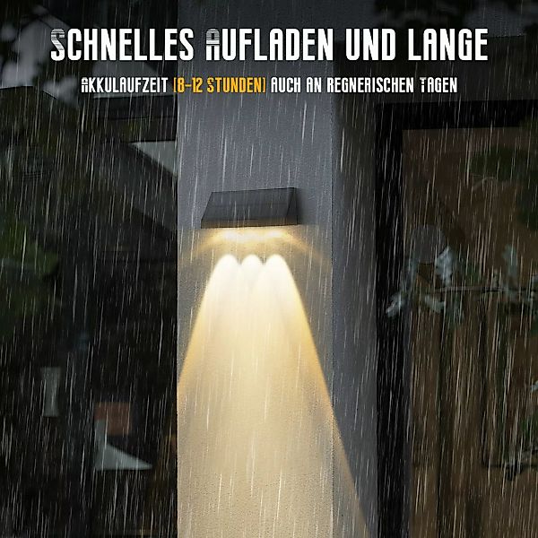 ZMH Außen-Wandleuchte 1/2/4ER Wandlampe solar 3000K günstig online kaufen