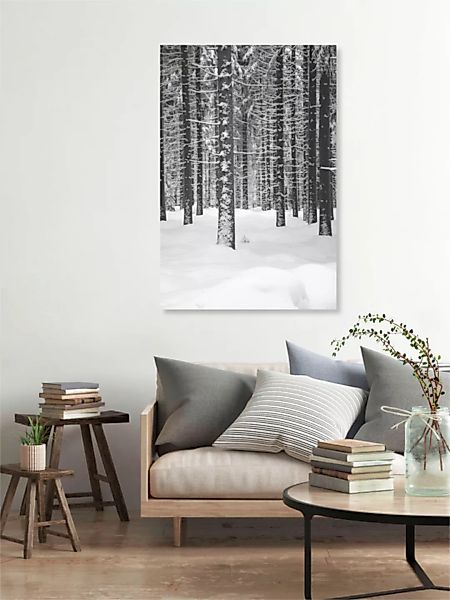Poster / Leinwandbild - Deep Dark White Forest günstig online kaufen